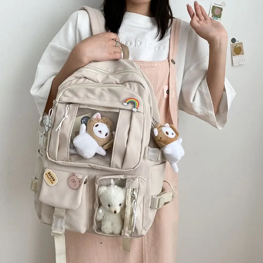 sac à livres simple imperméable en nylon, sac d'école de grande capacité, sac à dos de voyage pour adolescents