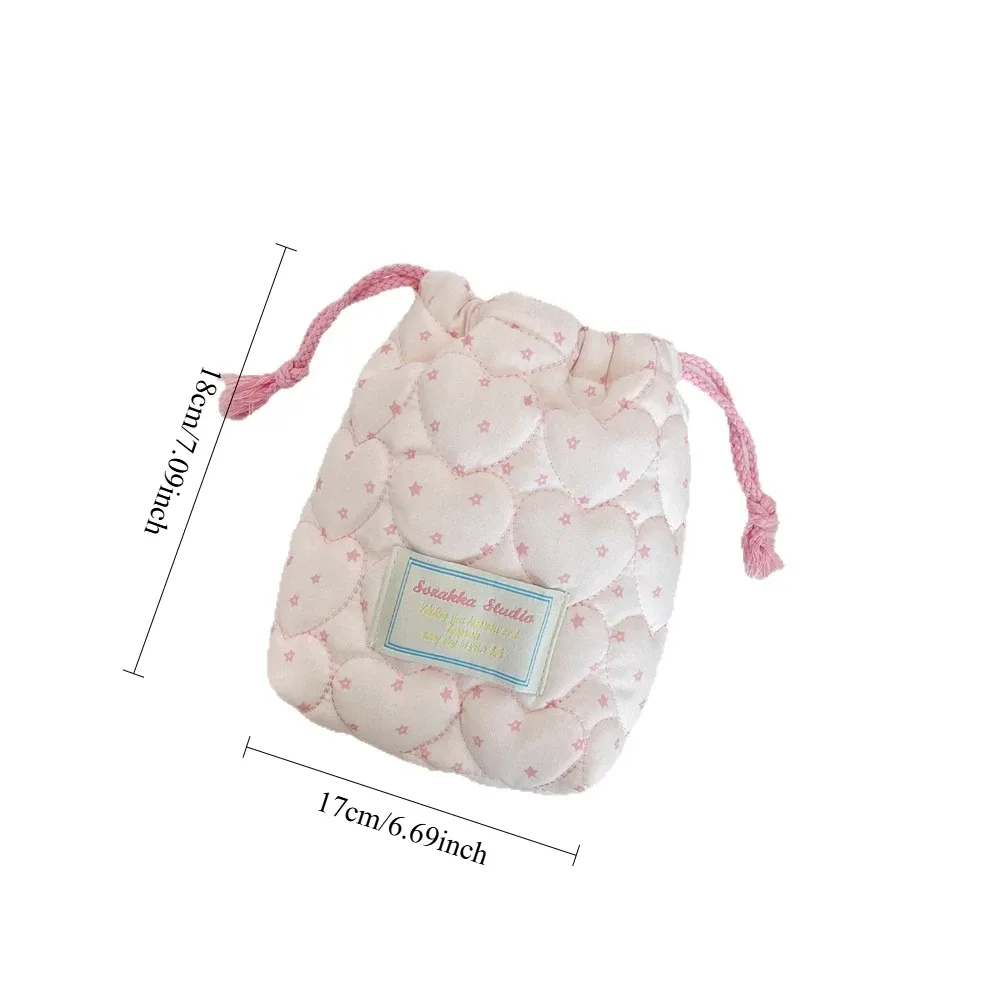 pochette de maquillage matelassée à motif étoile avec cordon de serrage, pochette de rangement souple pour appareil photo, rouge à lèvres, petit organisateur d'électronique