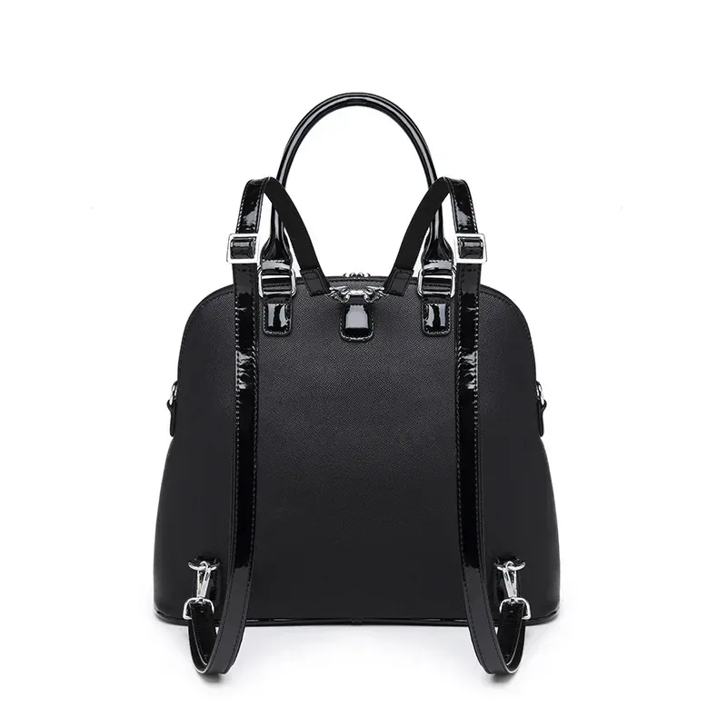 sac à dos en cuir avec broderie patchwork pour femme, cartable preppy, sac d'étudiant, sac de voyage, fourre-tout, style braccialini, dessin animé milan