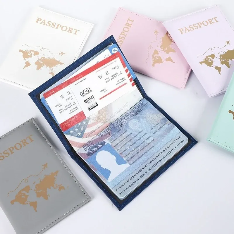 housse de passeport de voyage pour femmes et hommes, porte-passeport, étui pour cartes de crédit