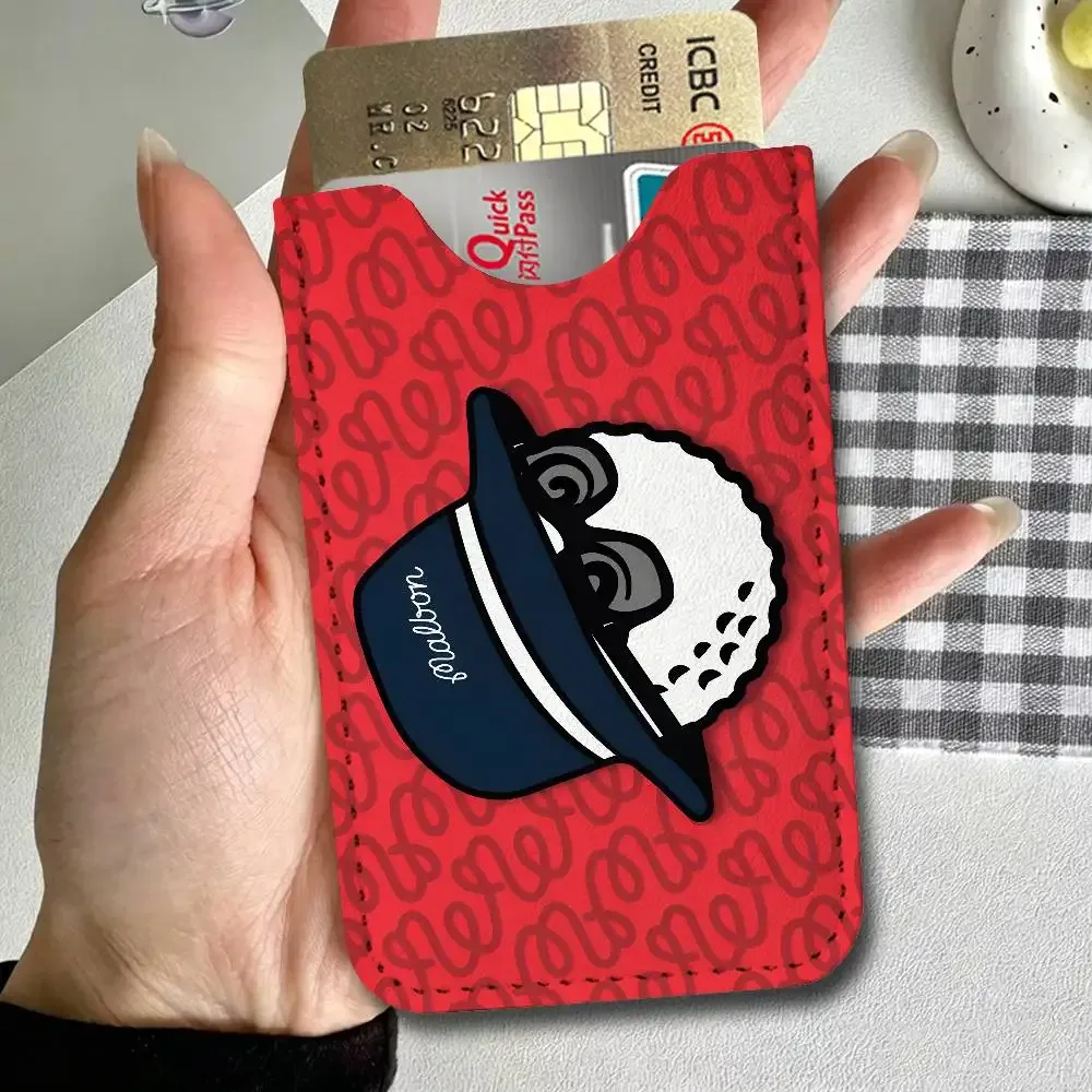 porte-cartes en cuir pu malbon fashion golf, ultra fin, organisateur de cartes de crédit et d'identité, porte-cartes de visite léger