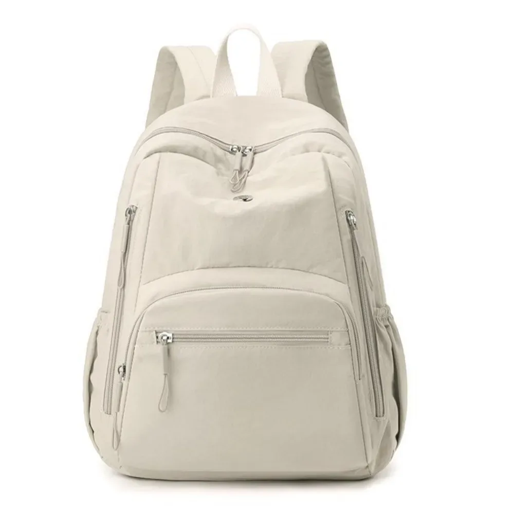 sac à dos décontracté en nylon grande capacité, léger et durable, pour l'école, les voyages, couleur unie, imperméable, pour ordinateur portable, idéal pour la gym