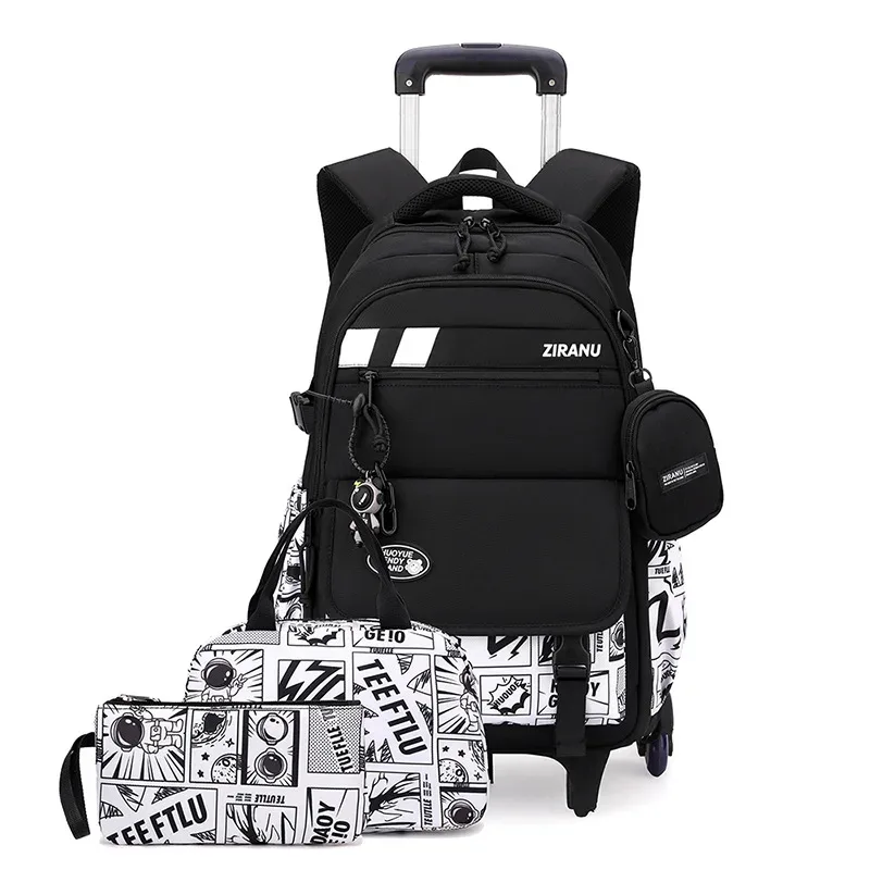 sac à dos à roulettes pour enfants, ensemble de sacs à dos à roulettes pour garçons, sac d'école avec roulettes, sac à bagages roulant, sac de livre pour étudiants