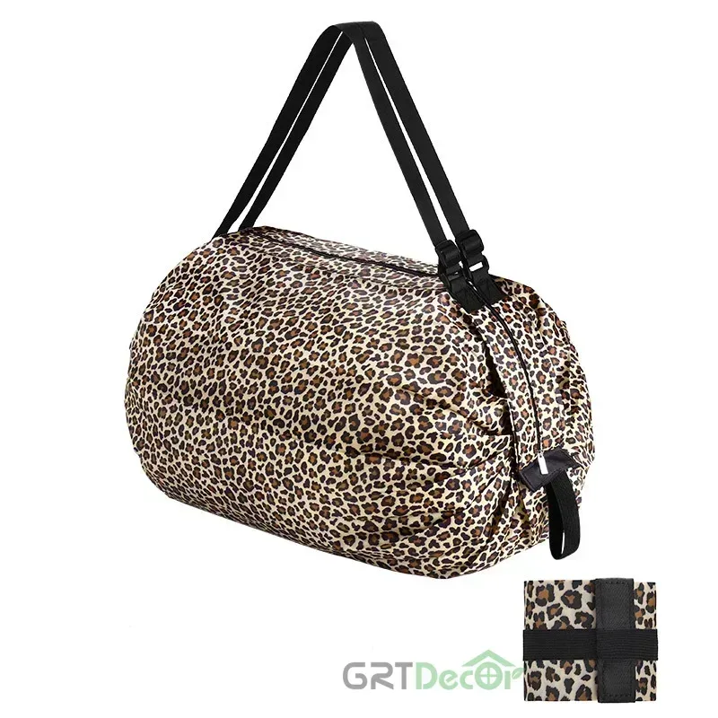 sac de shopping pliable pour femmes, fourre-tout de grande capacité, organisateurs de voyage en nylon, sacs de shopping portables à fermeture éclair pour marché