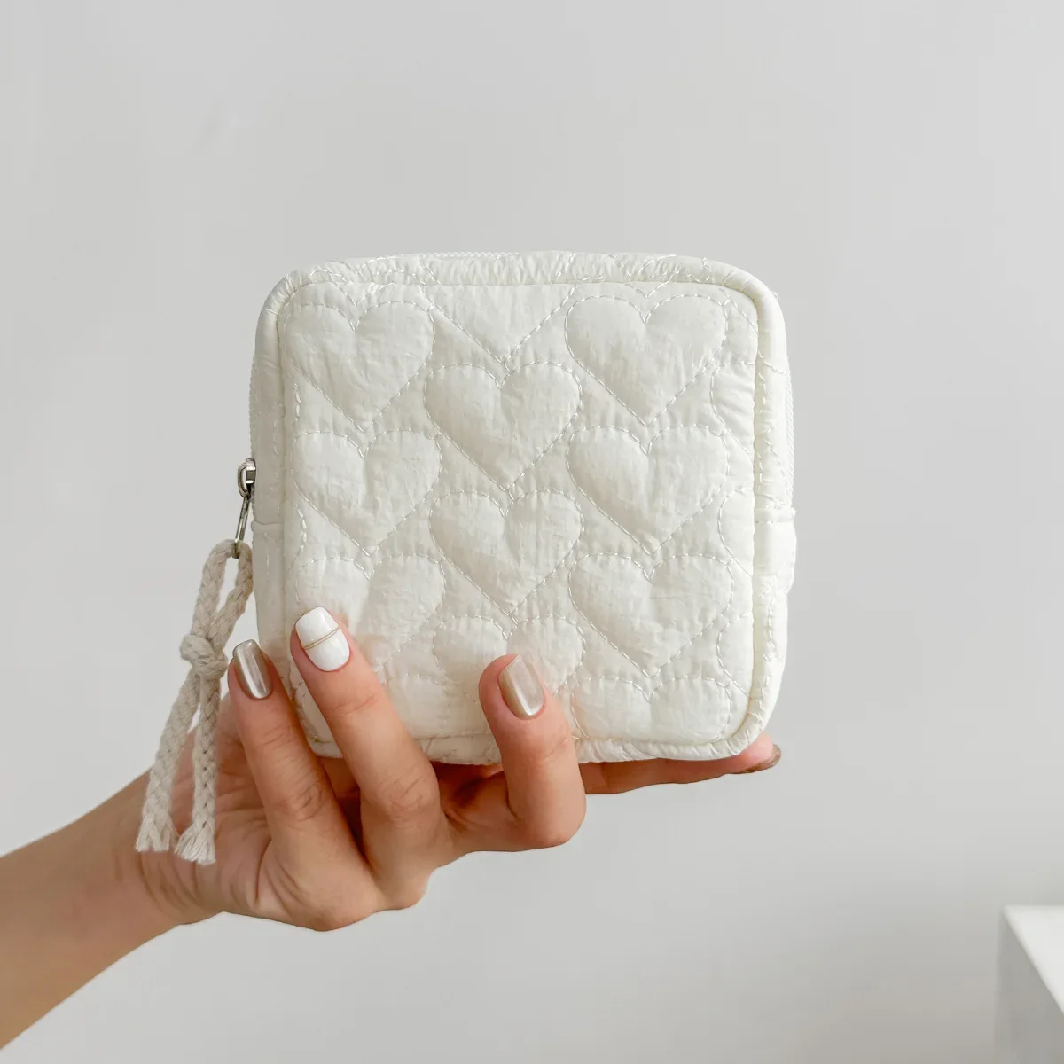 petite trousse de maquillage carrée coréenne, petite trousse à fermeture éclair pour écouteurs, portefeuille portable pour fille, sacs de rangement pour rouge à lèvres, pochette pour serviettes hygiéniques