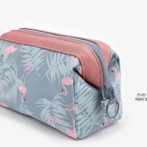 sac de maquillage pour femmes, trousse de toilette portable, sac de rangement pour cosmétiques, grande capacité, sac de rangement pour accessoires de voyage, flamant rose, zw037