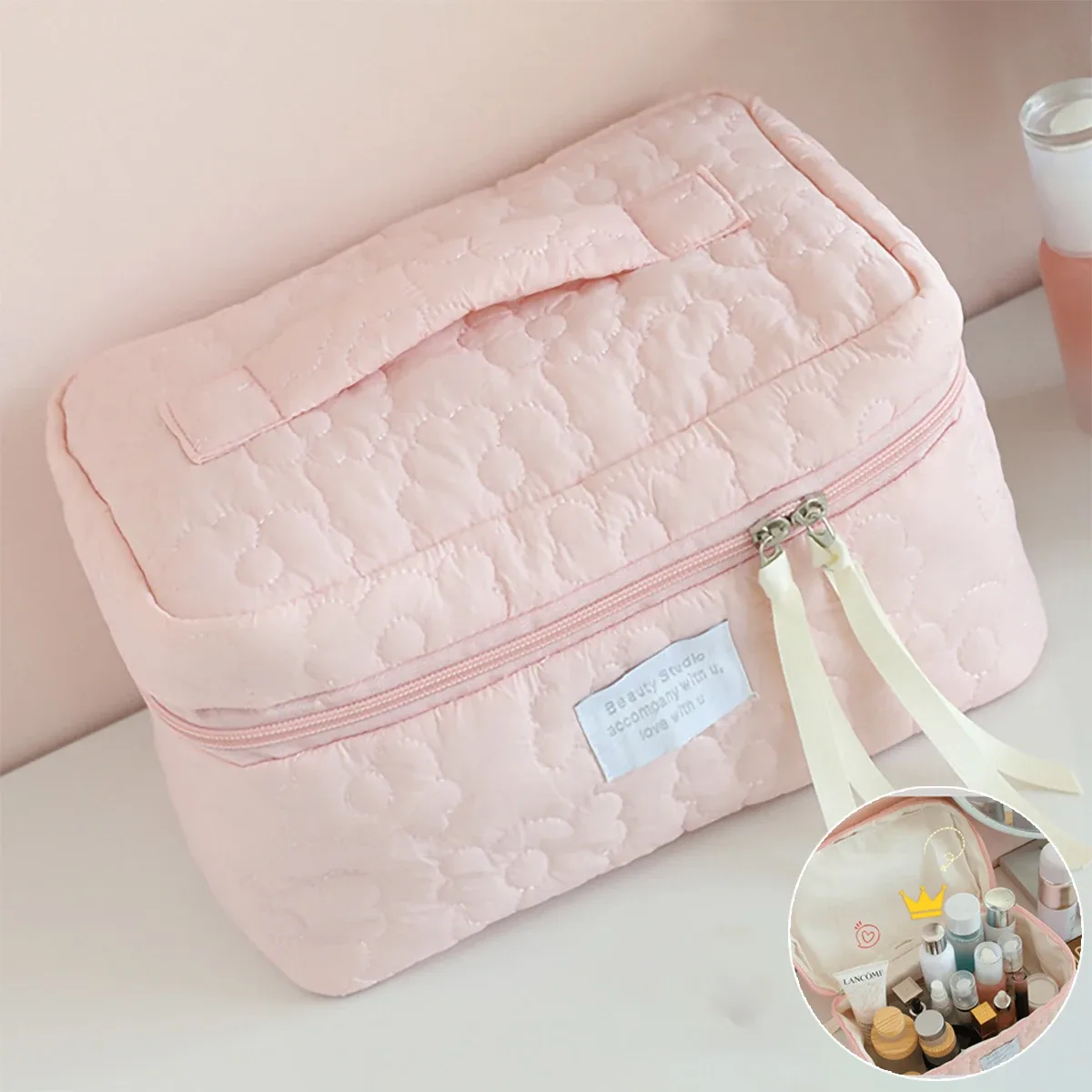 nouvelle trousse de toilette de voyage style ins couleur bonbon, sac de maquillage léger et luxueux pour femme, trousse à rouge à lèvres portable