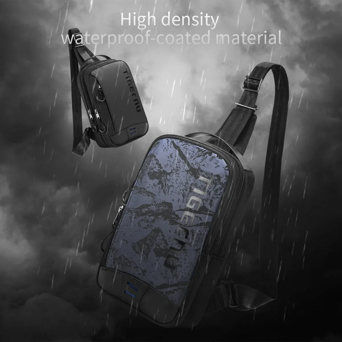 tigernu sacs de poitrine pour hommes style cool hommes sac à bandoulière 9.7 pouces ipad sac décontracté mâle sac à bandoulière léger mini sacs messager