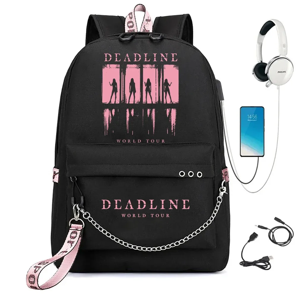 rose deadline world tour 2025 sac à dos femmes filles mode voyage sacs à dos à bandoulière réglables