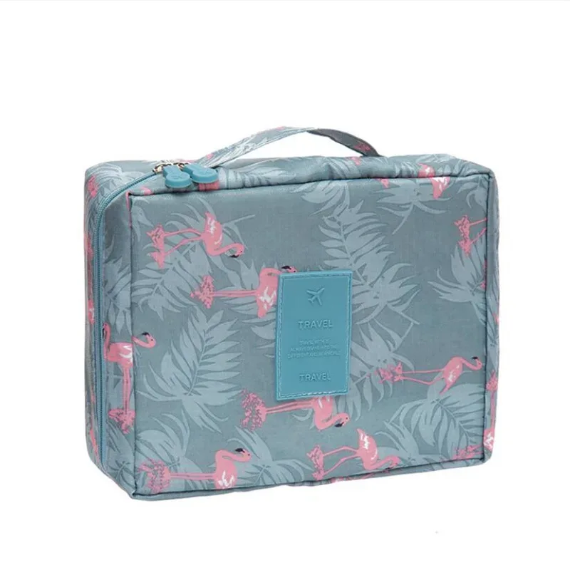 sac à cosmétiques organisateur sac de maquillage portable étanche mini couleur unie flamant voyage sac de rangement de toilette pochette de lavage de beauté