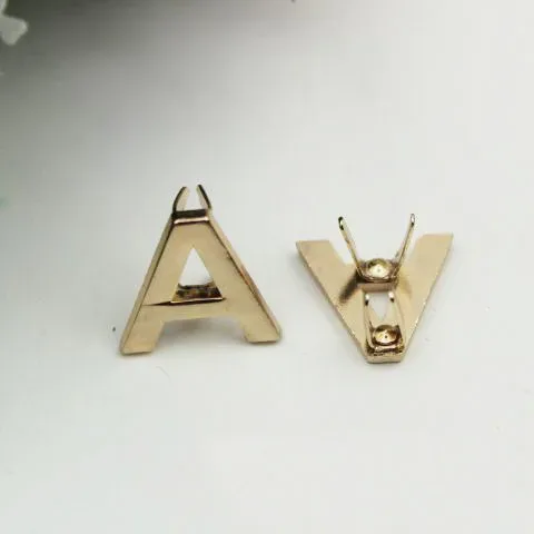 rivets métalliques anglais 26 lettres, 5 pièces, clous à griffes pour sacs, vêtements, chapeaux, décor en cuir, alphabets, artisanat fait à la main