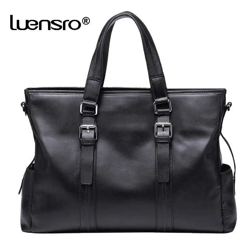 nouveaux hommes en cuir véritable sac à main commercial sacs à bandoulière en peau de vache homme porte-documents sac de messager décontracté sac de voyage sacs pour ordinateur portable