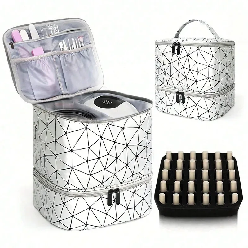 sac cosmétique grande capacité transfrontalier, sac portable haut de gamme en pvc pour femme, sac de rangement pour vernis à ongles, sac fourre-tout pour manucure, sac