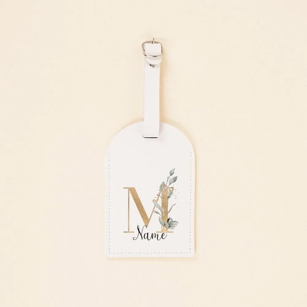 étiquette de bagage en cuir pu personnalisée initiale avec nom étiquette d'identification de valise étiquettes de sac à bagages accessoire de voyage cadeaux de mariage