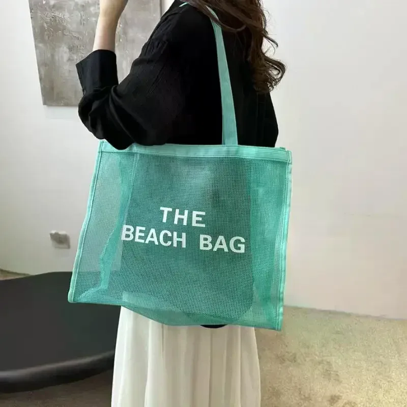 grand sac en maille réutilisable pour femmes, sac de rangement pour la piscine, les voyages/natation, sac de rangement à séchage rapide pour la douche