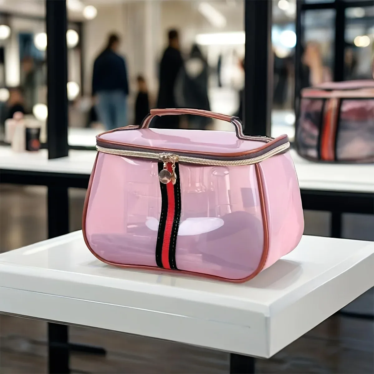 sac de maquillage transparent de grande capacité pour femmes, sac de toilette imperméable pour la salle de sport, sac de voyage portable, boîte de rangement en pvc, forme de boîte, cadeaux
