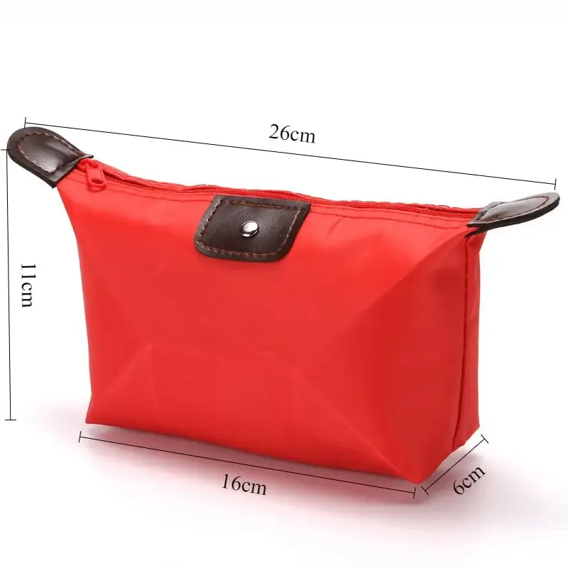 trousse de maquillage pliante couleur bonbon, organisateur cosmétique portable de voyage avec sangle de transport