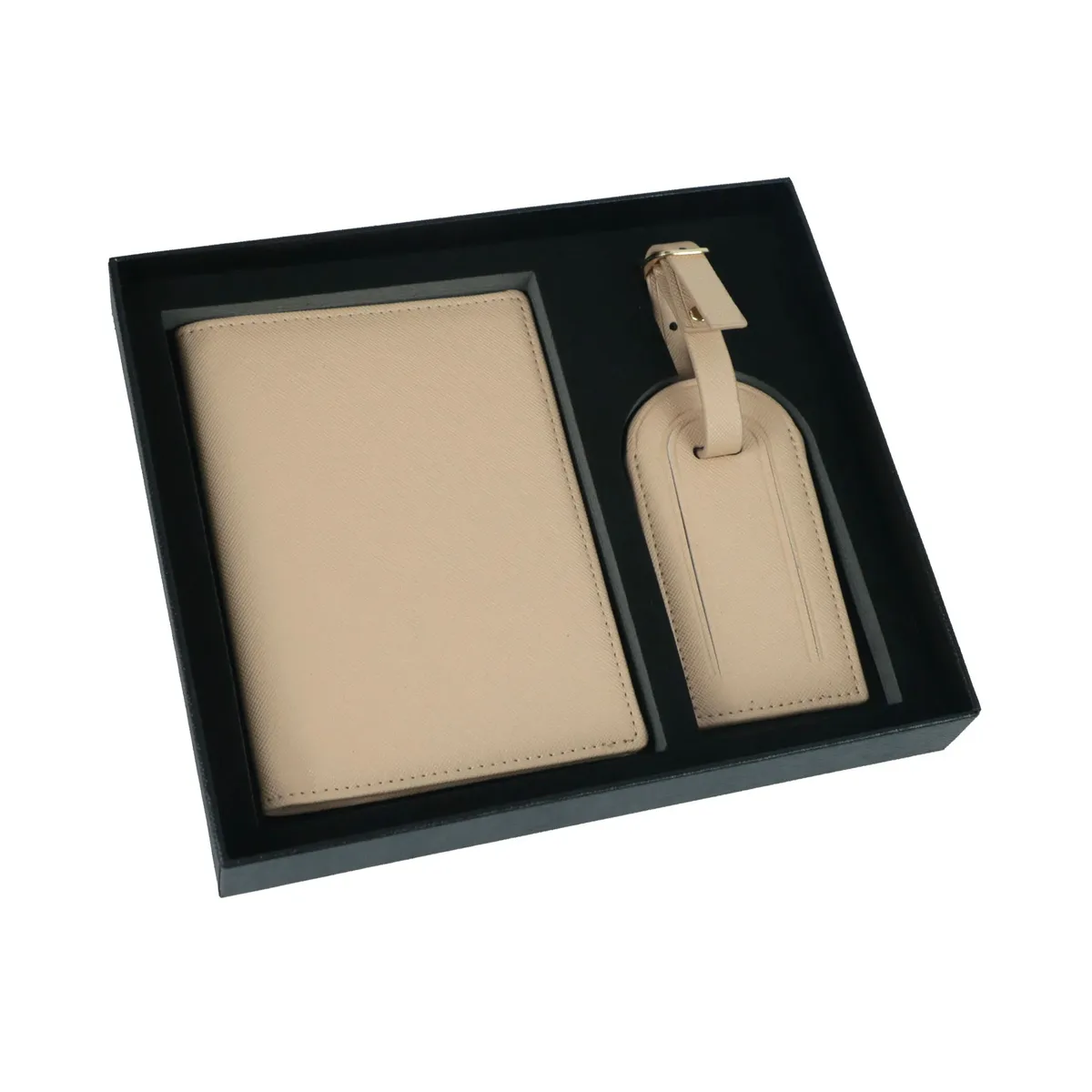 étiquette bagage polyester solide beige bleu marine passeport identification voyage accessoires voyage nom adresse
