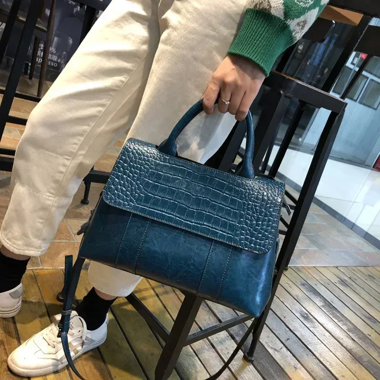 sac à bandoulière en cuir véritable de vache pour femmes, sacs à bandoulière de luxe de styliste pour dames, sac à main rétro décontracté de grande capacité
