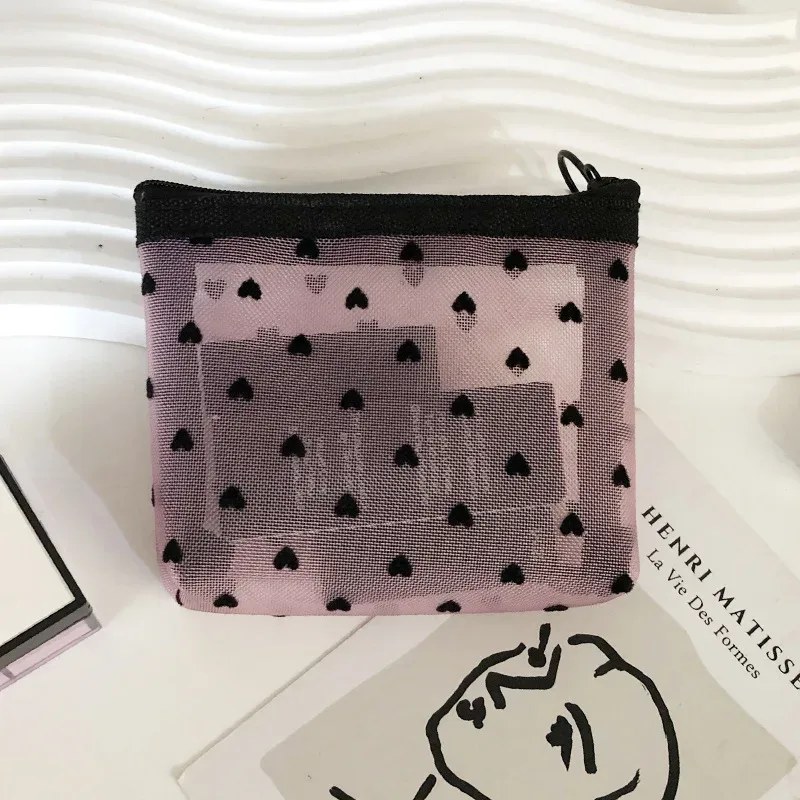 trousse de maquillage d'extérieur personnalisée en maille de nylon transparente, sacs à cosmétiques, pochette d'organisation de voyage, fermeture éclair, maquillage de plage, sac à main pour femmes