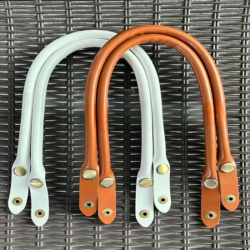 sangles de sac en cuir pu, 1/2 pièces, poignées faites à la main, noir et marron, sangle de remplacement pour sac à bandoulière, poignée de sac à main, 40cm