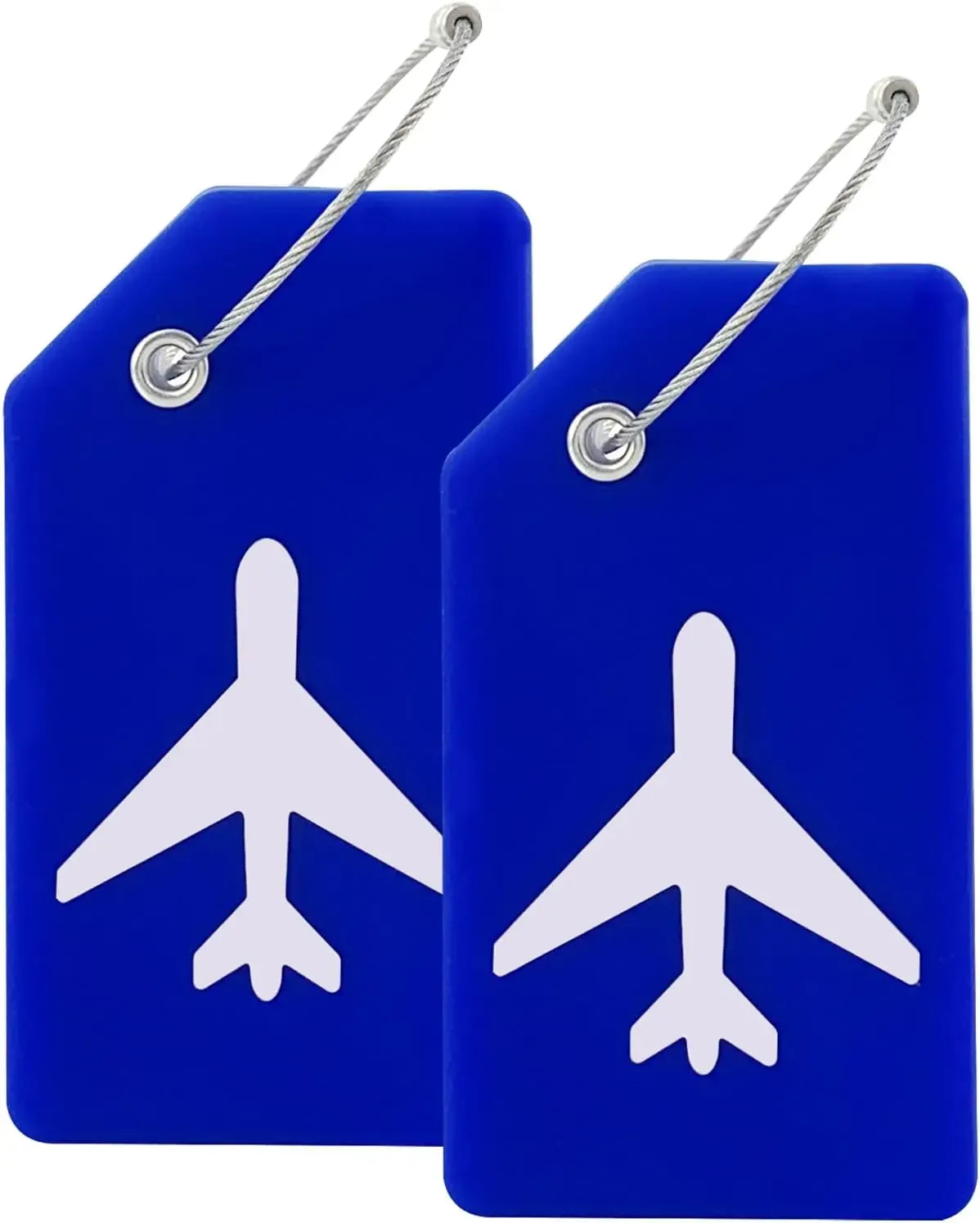 lot de 2 étiquettes de bagage en silicone pour valises, étiquettes de voyage pour bagages avec carte d'identification nominative et confidentialité