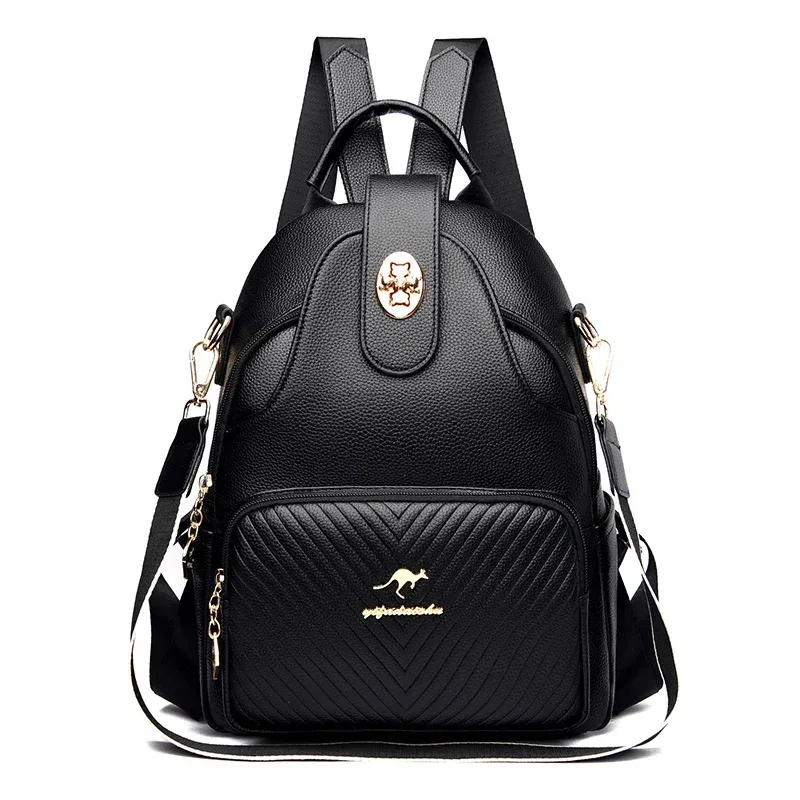 sac à dos en cuir souple pour femmes, sac à bandoulière de bonne qualité, marque de luxe célèbre, nouvelle collection 2024