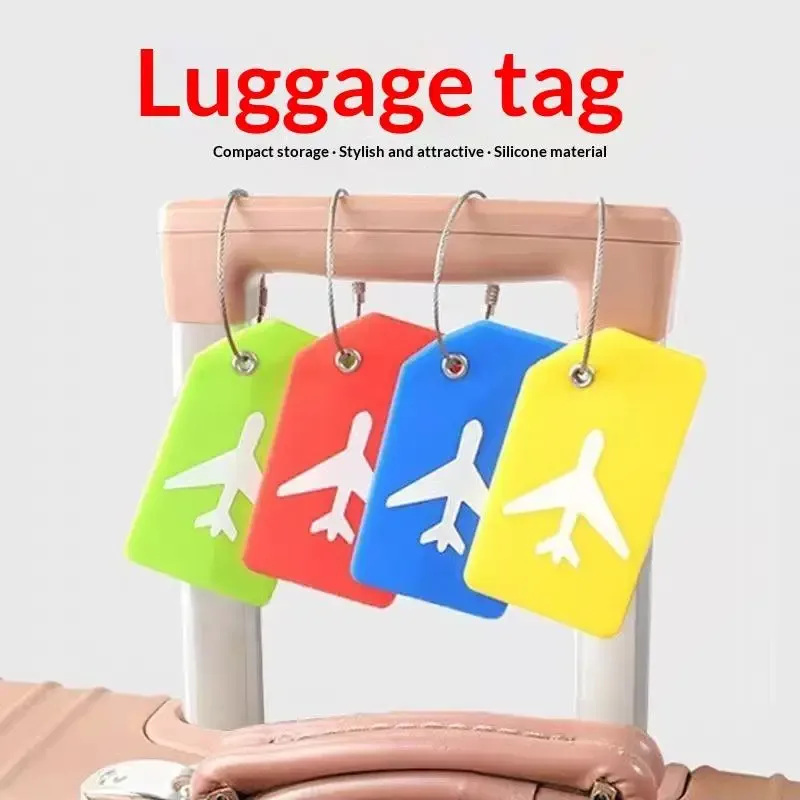 étiquette de bagage en silicone souple, 7 couleurs en option, étiquette nominative pour carte d'embarquement, pour femmes et hommes, utilisation en voyage, 1 pièce