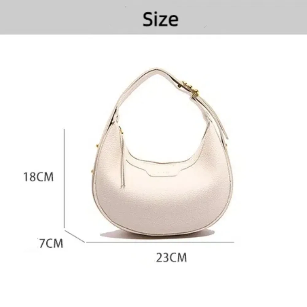 sac à main sous les bras pour femme, motif lichee, cuir pu, sacs initiés, grande capacité, mode