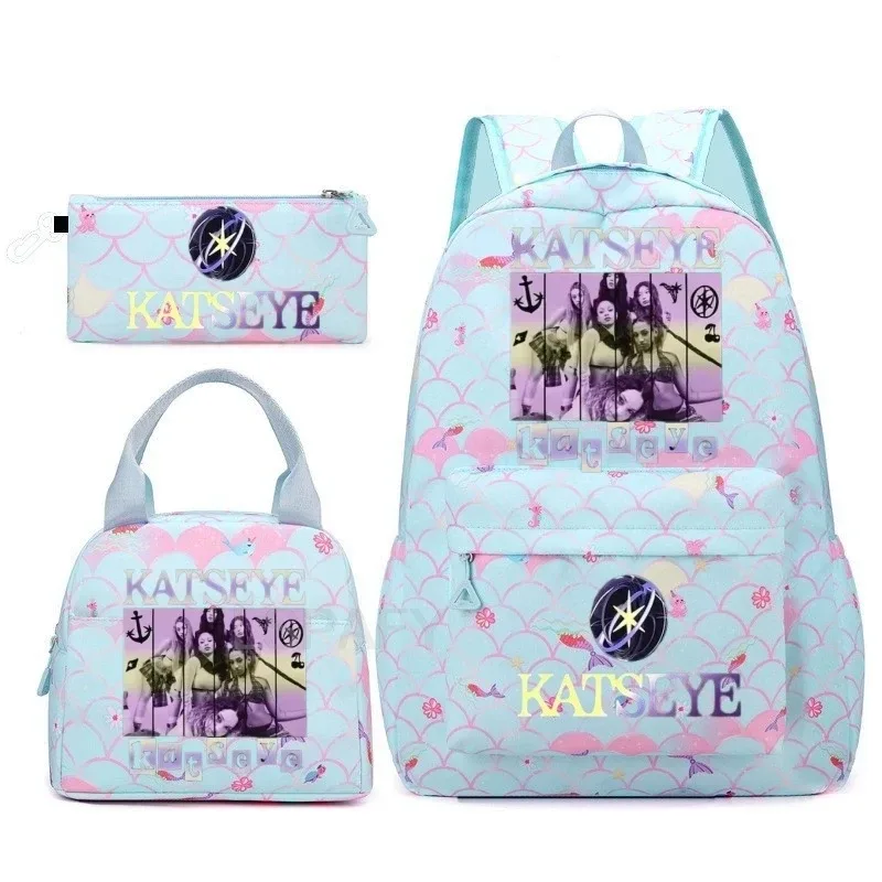 sac à dos tendance katseye amusant pour filles, enfants, étudiants, sac à dos double épaule, sac de voyage pour adolescents, sac à crayons, sac à déjeuner, sac à livres, cartable