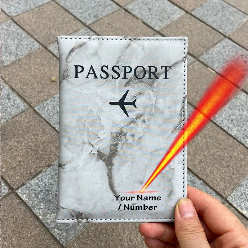 gravure laser personnaliser nom porte-passeport portefeuille de voyage étui à patten en marbre pour passeports couverture de passeport avec noms personnels