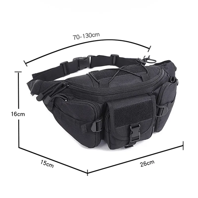 sac banane tactique imperméable pour homme, en nylon, camouflage molle, pour la chasse, la randonnée, l'escalade, sacoche de combat pour téléphone portable