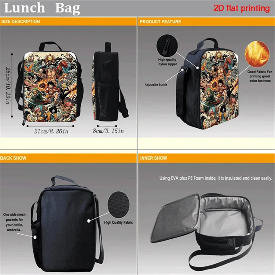 sac dos polyester dessin animé noir motifs personnages animés format 20 35 litres poche ouvrante sangles ajustables usage scolaire voyage