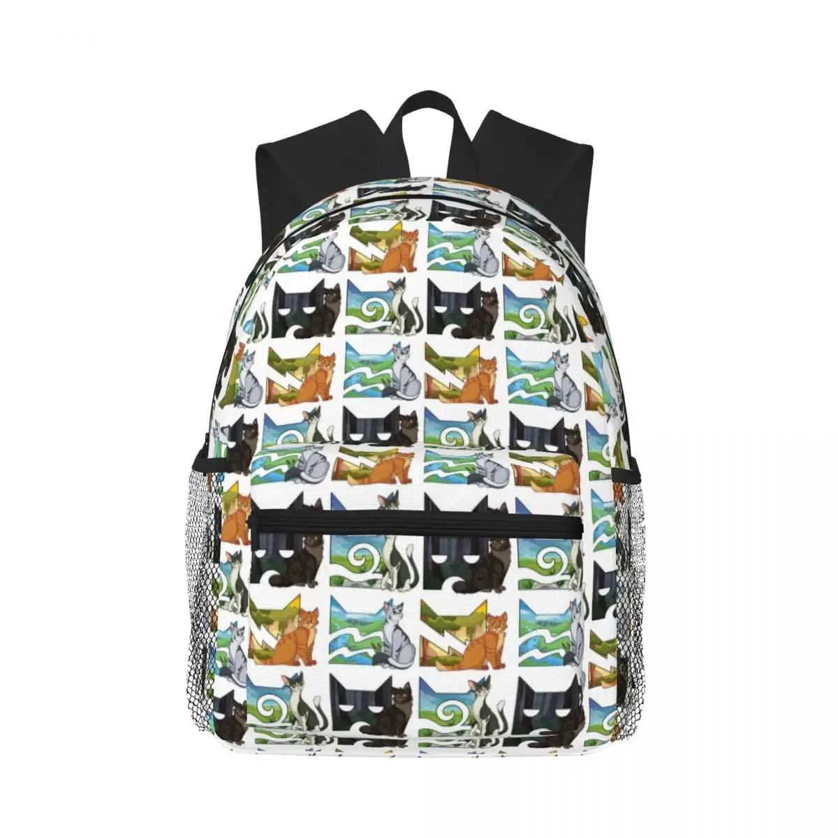 four warriors warrior cats sac à dos pour étudiants, sac d'école, sac à dos de randonnée, sac de voyage pour garçons et filles, sac à bandoulière
