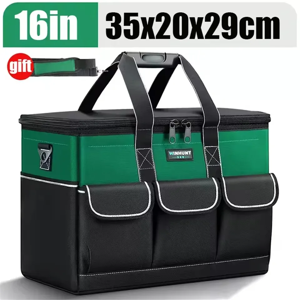 sac à outils robuste, boîte à outils portable à 14 poches, organisateur de rangement, organisation de boîte à outils avec bandoulière réglable