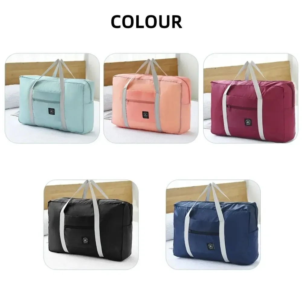 sac à main de voyage en polyester durable, couleur unie, étanche, bagage à main, sac à bandoulière pliable de grande capacité, sac de sport pour femmes et hommes