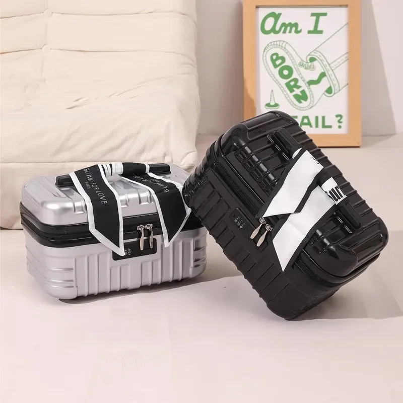 trousse cosmétiques abs noire blanche solides polyvalentes femmes voyage compression poignée confortable grande capacité séparation sèche humide organisée