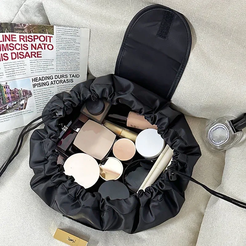 sac à cosmétiques à cordon de serrage pour femmes, sac de rangement de voyage, sac de maquillage, organisateur, pochette de maquillage portable étanche, trousse de toilette et de beauté