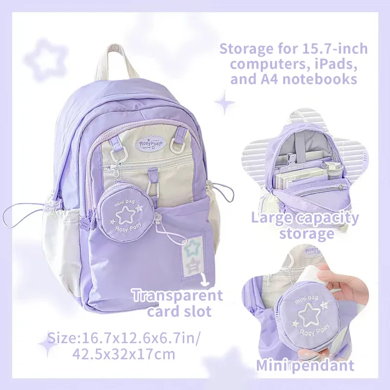 sac à dos de style crème pour étudiants d'apparence élevée, design simple et mignon, sac à dos de grande capacité, léger et indolore ba