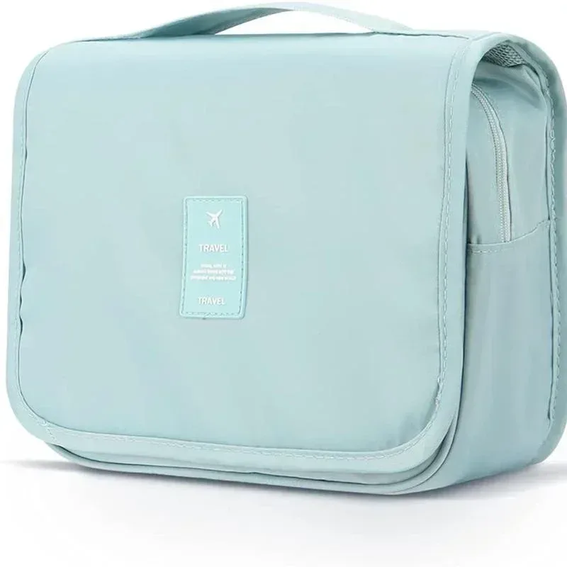 nouvelle trousse de toilette de voyage imperméable grande capacité pour femmes, organisateur de maquillage suspendu avec crochet pour salle de bain