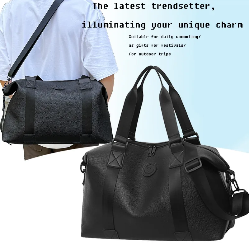Sac de sport rétro polyvalent pour tous les jours, avec sangle transversale amovible et plusieurs compartiments de rangement pour les courts voyages