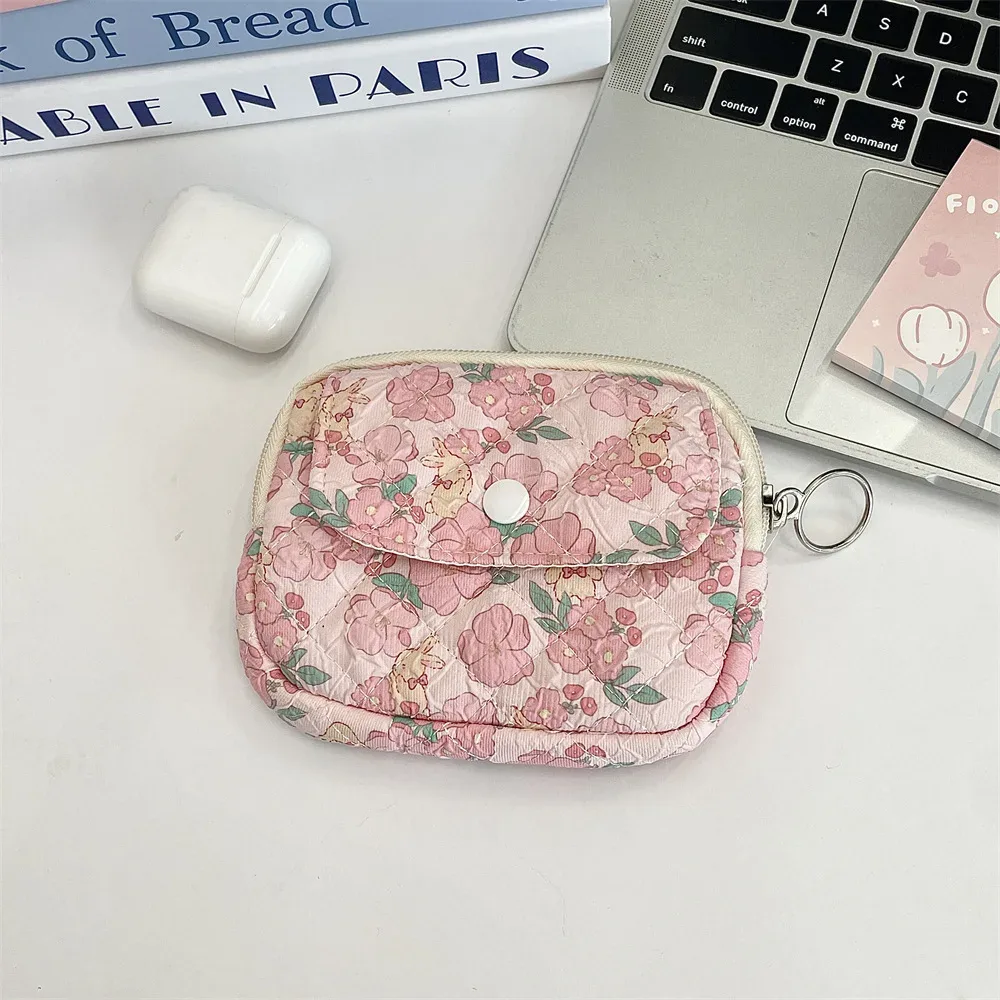 trousse cosmétique tissu coton motifs dessins animaux poche avant zippée format petite boîte usage voyage femmes