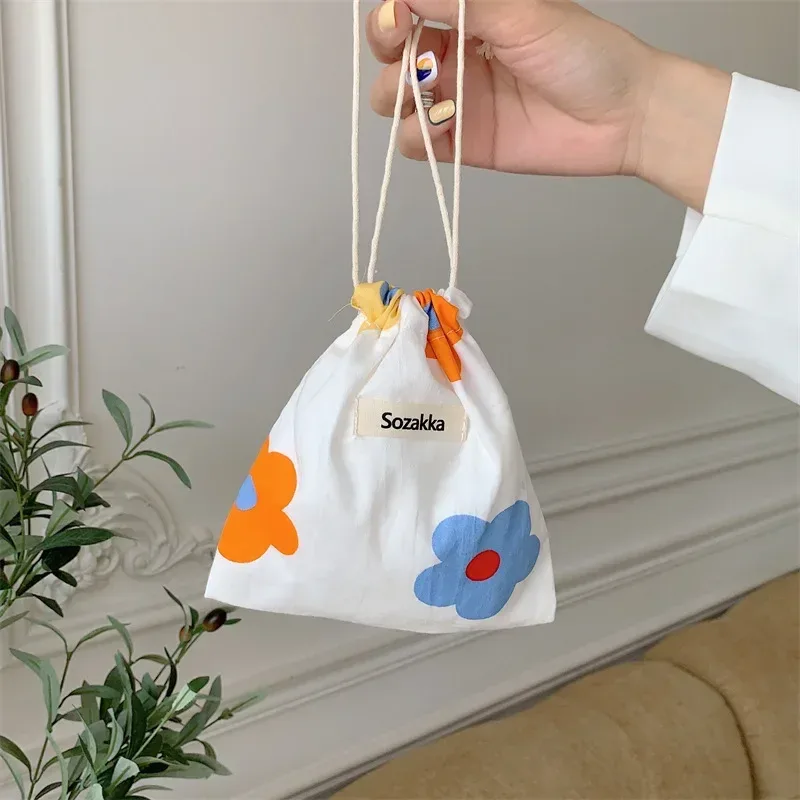 sac de rangement kawaii grill floral pour femmes, sac à main de voyage cosmétique, porte-monnaie rouge à lèvres, sacs de maquillage mignons, portefeuille en poudre, petit