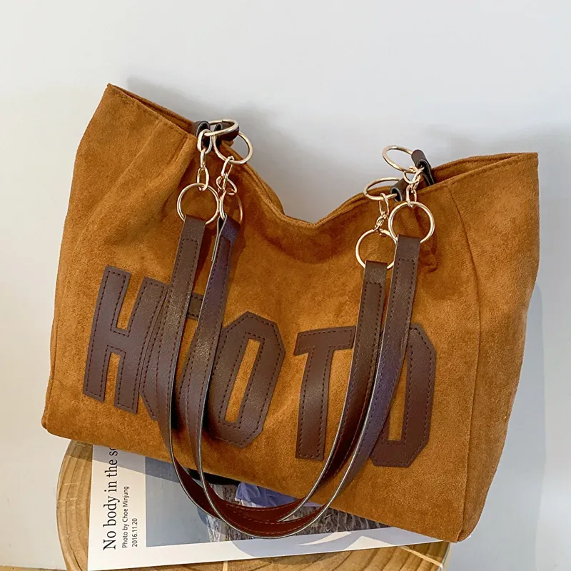 sac à bandoulière de couleur unie, sac fourre-tout avec lettres tendance, sac à main de campus en toile pour femmes, bureau, collège, travail, sacs à main de voyage bolsa
