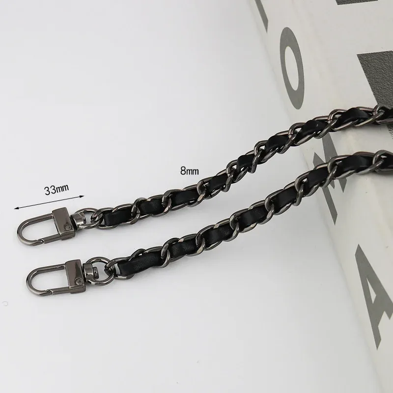 30/60/100/120/140cm cuir pu + chaîne en métal sac à bandoulière sangle pour femmes sac de mode sac à bandoulière dame bracelet en cuir pour sac à main