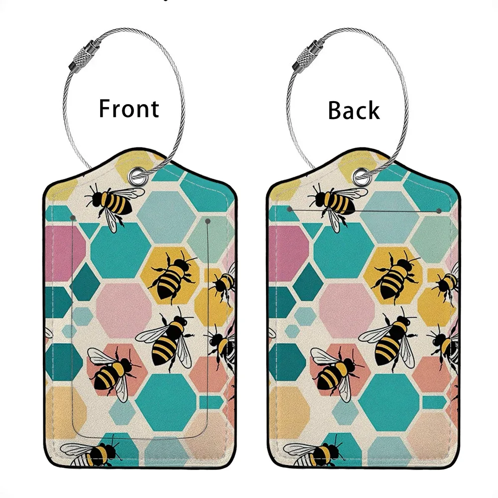 vente flash étiquette de bagage en cuir avec animaux mignons, étiquette d'adresse pour valise, étiquette d'embarquement pour bagage, clip d'identification avec nom et adresse