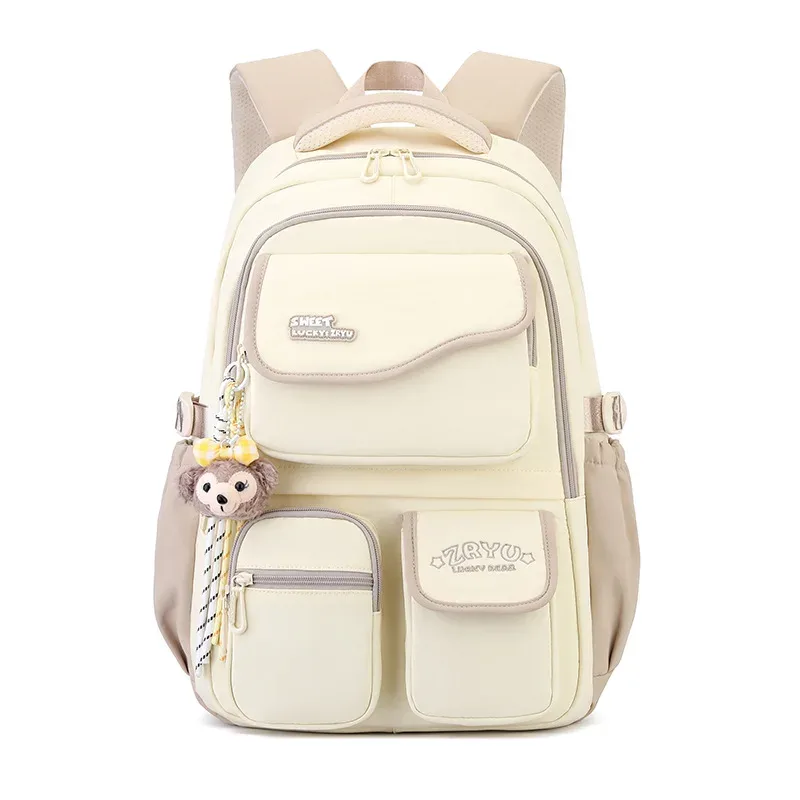 nouveau sac à dos léger et tendance grande capacité pour filles du primaire et du collège en nylon style frais et doux