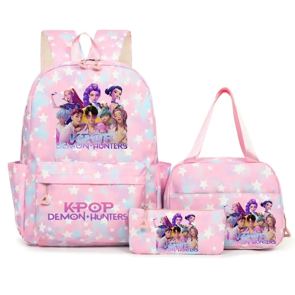 sacs à dos kpop demon hunters pour étudiants, sacs d'école pour adolescents, hommes et femmes, sac fourre-tout, pochette, sacs à dos en nylon pour voyage
