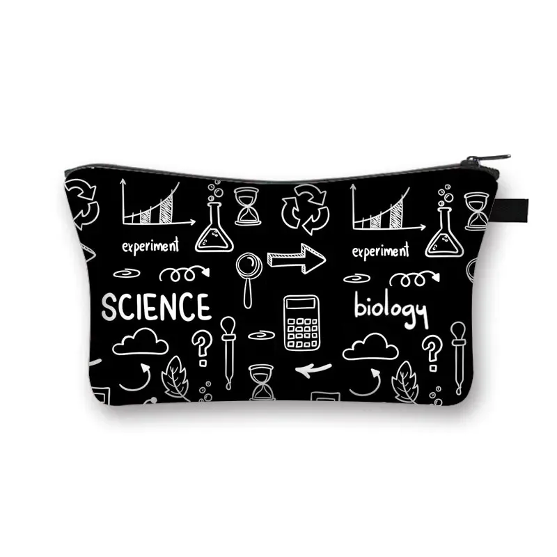 trousse de maquillage pour femmes, tableau périodique des éléments imprimés, sac de maquillage pour femmes, pochette à fermeture éclair, rouge à lèvres, organisateur pour sac de cosmétiques