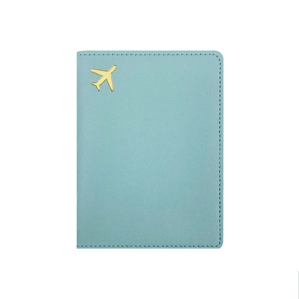 porte-passeport en cuir pu, housse de protection légère et étanche pour passeport, rangement portable, portefeuille pour cartes de crédit de couleur unie